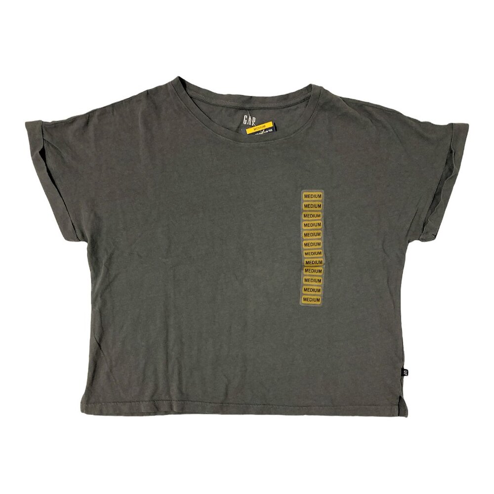 GAP Women's Short Sleeve Relaxed Fit Washed Fashion Tee Gray Tornado